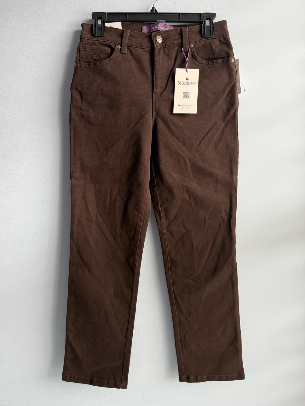 Gloria Vanderbilt Women's Brown Petite Short Amanda Straight Jeans Size 4PS